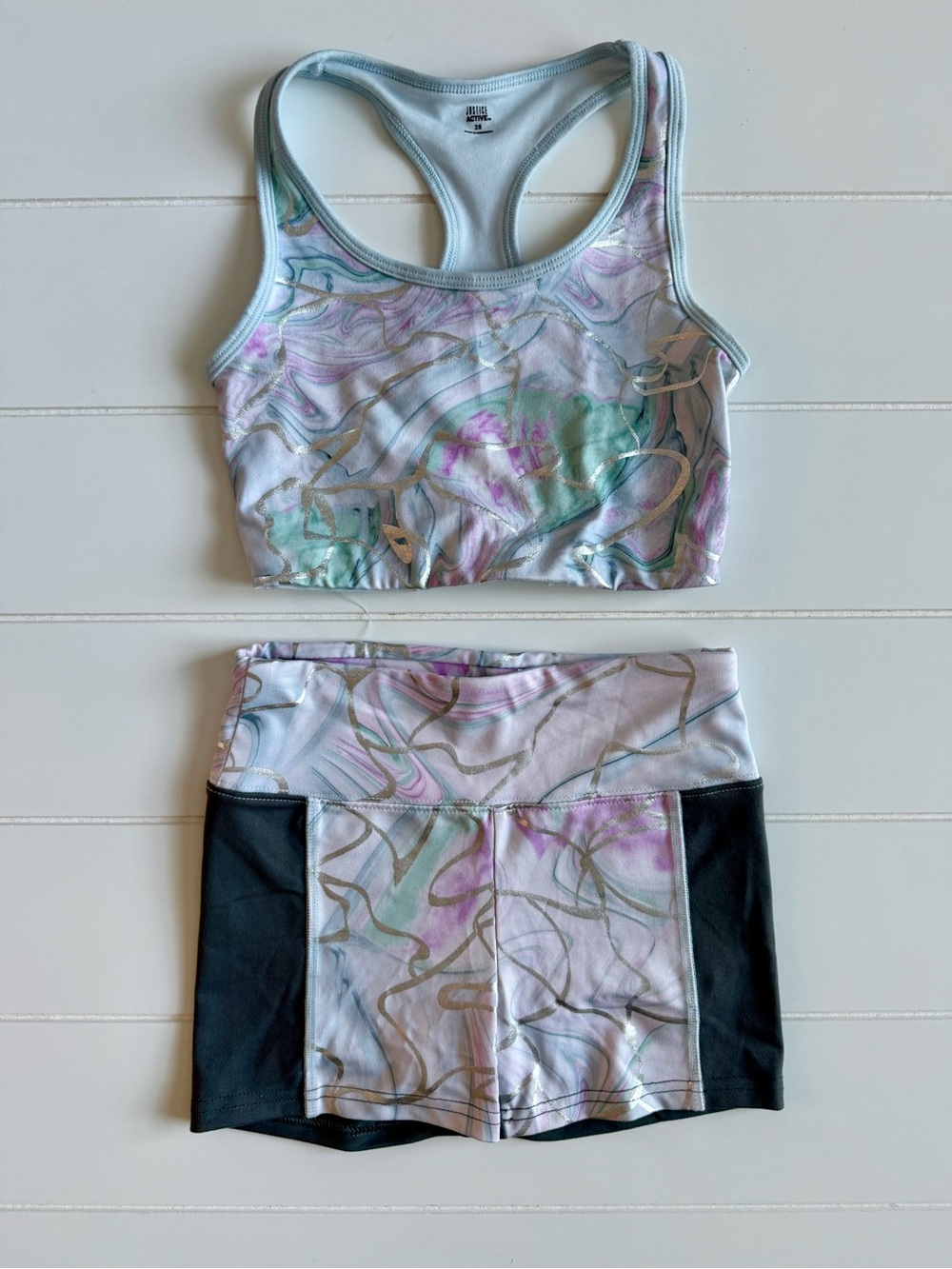 Girls Marble Active/Dance Two-Piece Set